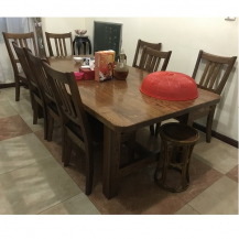 Bộ bàn ăn gỗ sồi mỹ xịn 8 ghế kích thước bàn 200x105cm