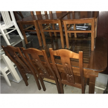 Bộ bàn ghế ăn 6 ghế gỗ xoan đào kt 160x90cm