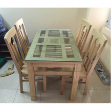Bộ bàn ghế ăn gỗ sồi Nga 4 ghế kích thước bàn 120x80 cm