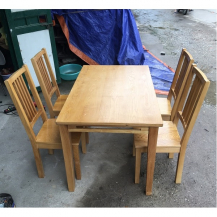 Bộ bàn ghế ăn 4 ghế gỗ sồi