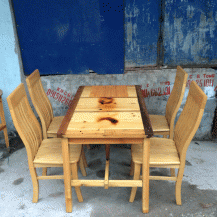 Bộ bàn ghế ăn gỗ sồi 4 ghế