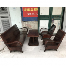 Bộ bàn ghế xalong thùng gỗ lim thời bao cấp(mẫu Sài Gòn)