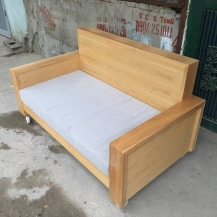 Sofa gỗ sồi Nga trải đệm mới 100% thanh lý